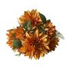 Dahlia Rose Daisy Artificial Flowers Green Leaves Multicolor Simulation Flower Silk Petals DIY Faux Flower Room Decoration