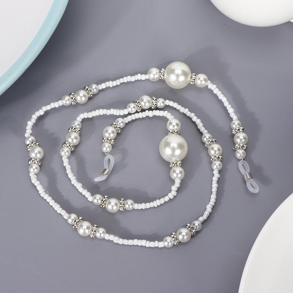Elegant Artificial Pearl Eyeglasses Cord Alloy Anti-Slip Strap Rope Glasses Chain Decoration