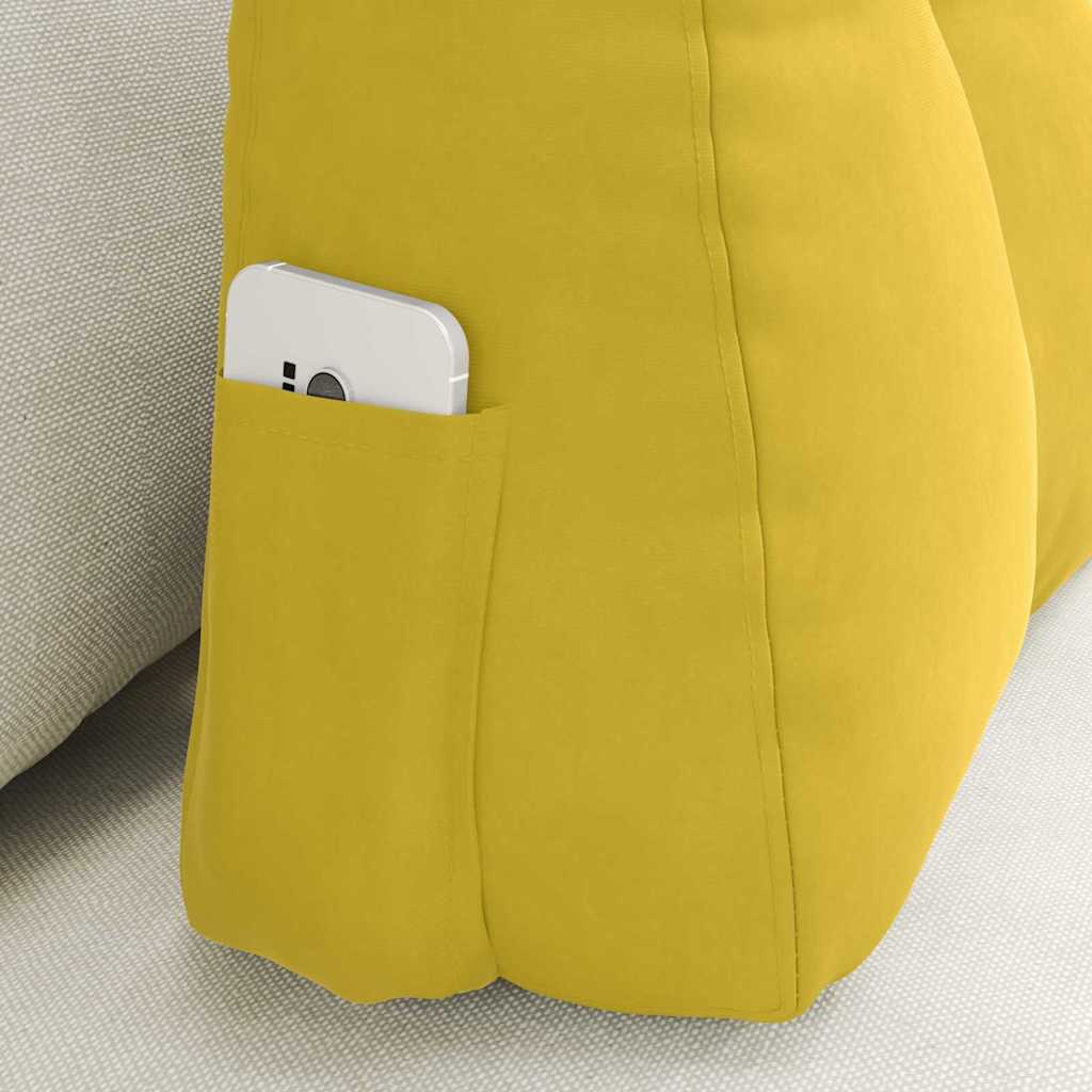 Back Cushion Yellow 60 x 24 x 50 cm Velvet