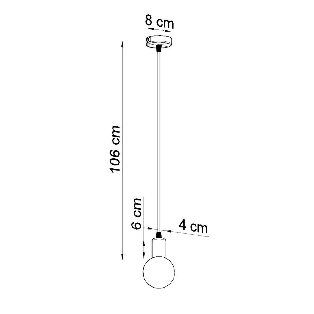 Lampa Wisząca Edison 1 E27 Czarny Sollux Sl.0152
