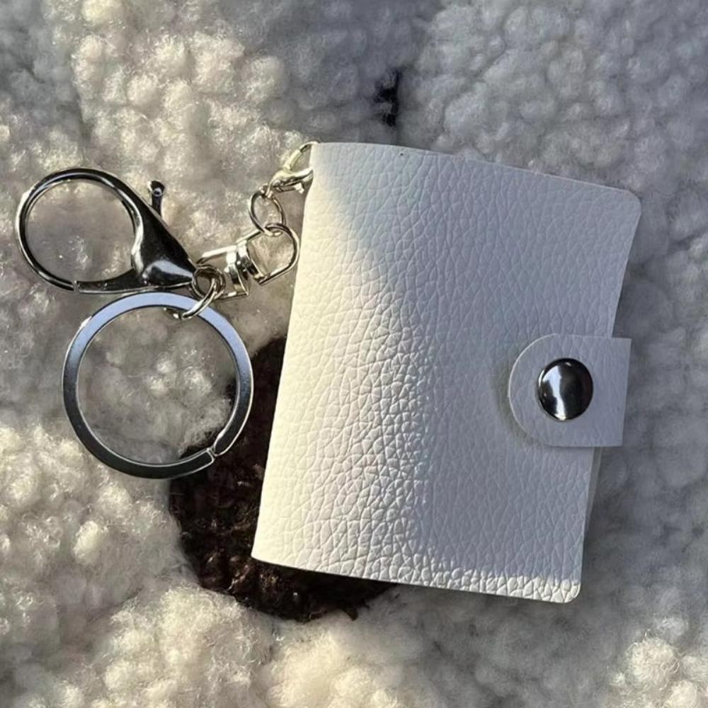 

Backpack Keyring Photo Album Keychain DIY Wallet Photo Card Holder Mini Photo Album Bag Charm білий