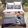 Ensembles de literie imprimés de la chanteuse Ariana Grande Ensemble exquis de fournitures de lit Housse de couette Ensemble couette Ensemble de literie Cadeau d'anniversaire de luxe