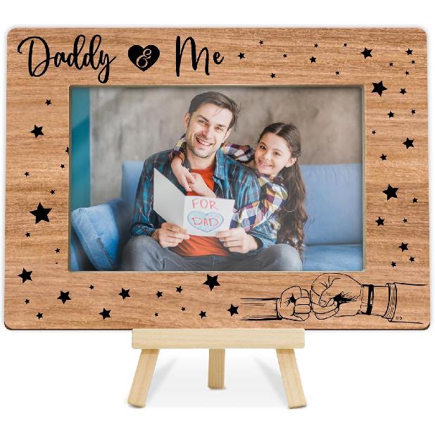 DETIHO Dad Picture Frame, Father's Day Picture Frames, Best Daddy Ever Gift,Birthday Gifts, We Love You Dad Photo Decor, Fit 4x6 Photo Wooden