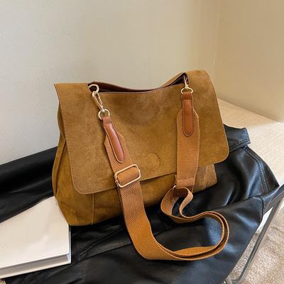 Damen Mailman's Flap Bag Mattes Wildleder Vielseitige Winter-Umhängetasche mit großem Fassungsvermögen Einzelne Schultertasche Shopper Totes