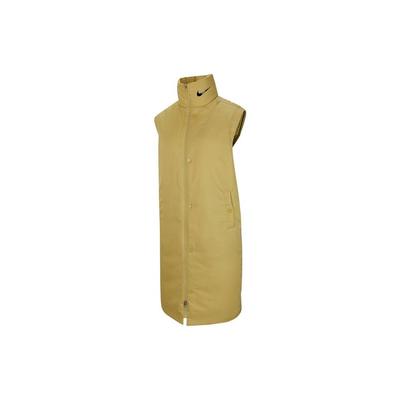 Solid Color Logo Zip-Up Mid-Length Sports Vest Women Vests Light-Brown CU5846-318