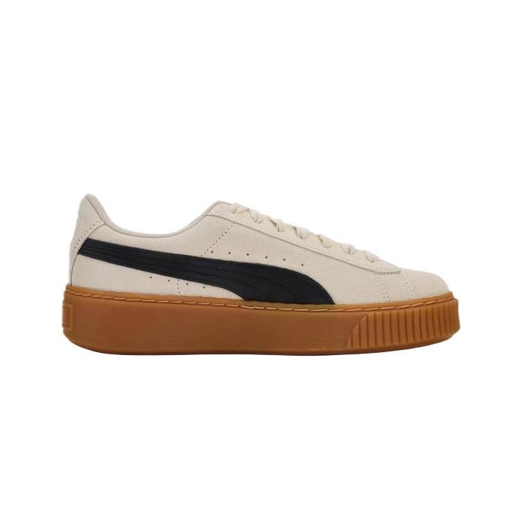 Puma Suede Platform Low Top Skateboard Shoes Women's Almond Candy 400832-02