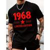 European Sizes Men'S T-Shirt | 1968 Limited Edition Star Seal | Breathable -elastic Knit | Standard Fit | Casual Summer T-shirt with Stretch Fabric
