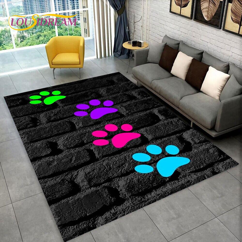 

Pets Footprint Sole Series 3D Area Rug Large, килимок для вітальні, спальні, дивана, килимок для дверей, дитячий нековзкий килимок 40cm x 60cm