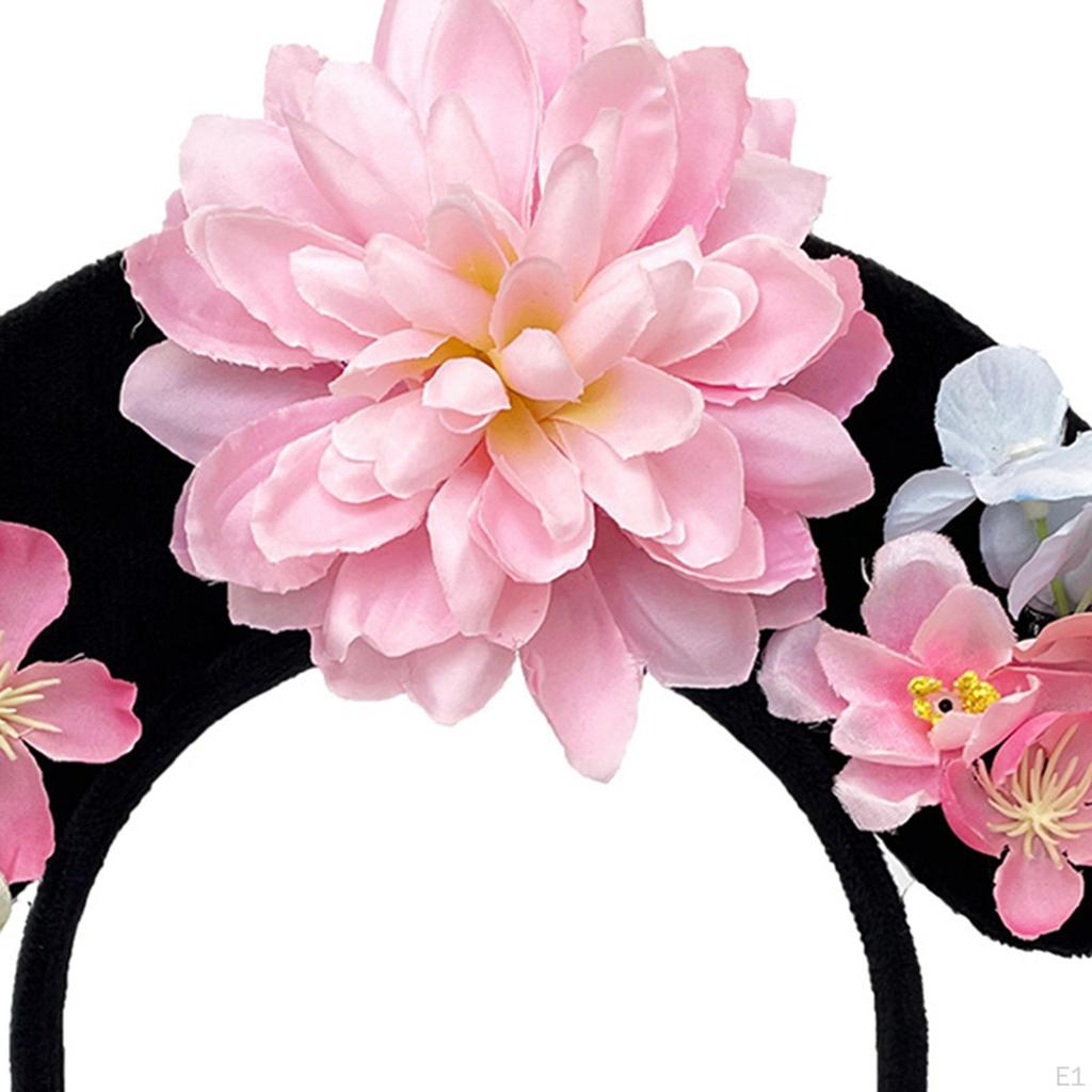 Chinese Headwear Children Flower Hair Hoop for Party Photo Props Cosplay Costume