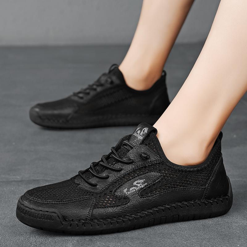 Fashion Summer Men Casual Mesh Shoes Breathable Loafer Lightweight Outdoor Walking Shoes Men's Sneakers Flat Driving Shoes Size 38-46