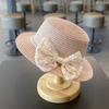 2 Stück/Set Sommer-Handgewebter Strohhut und Umhängetasche für kleine Mädchen, Kinder Baby Prinzessin Schleife Strandstroh Sonnenhut