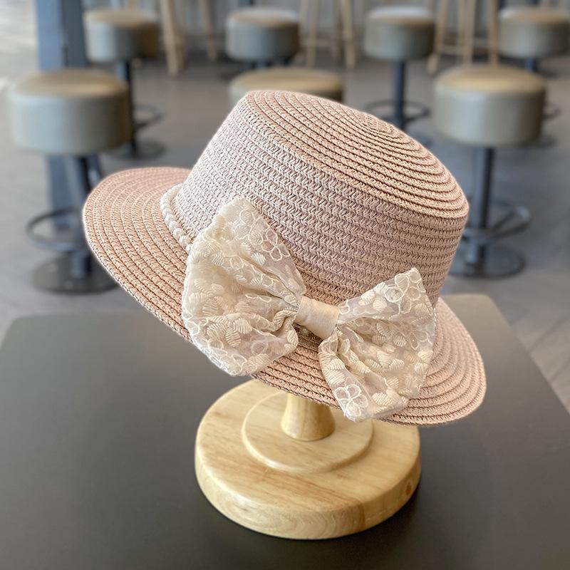 2 Stück/Set Sommer-Handgewebter Strohhut und Umhängetasche für kleine Mädchen, Kinder Baby Prinzessin Schleife Strandstroh Sonnenhut