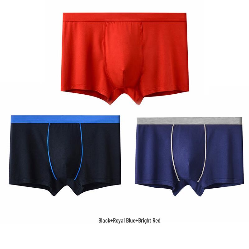 

Cai Zhi Yan Men s Modal Color-Block Boxer Briefs 3-Pack