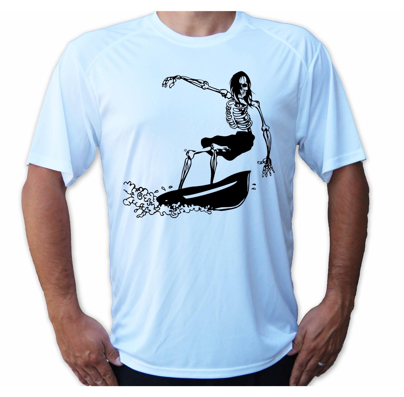 Surfing Board Surfer Skeleton UPF 50 T-Shirt Beach Summer Sport UV Protection S разноцветный