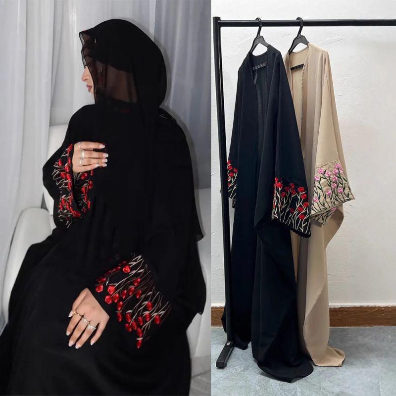 F453 Foreign Trade Cross-border E-COMMERCE Independent Station Arabic Embroidery Embroidered Robe Fashion Outer Wear Abaya Robe