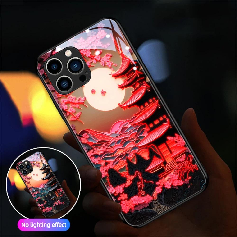 Wonderland LED Call Flash Smart Luminous Case for iPhone Samsung 【Style A】For Iphone SE (2nd/3rd Gen)