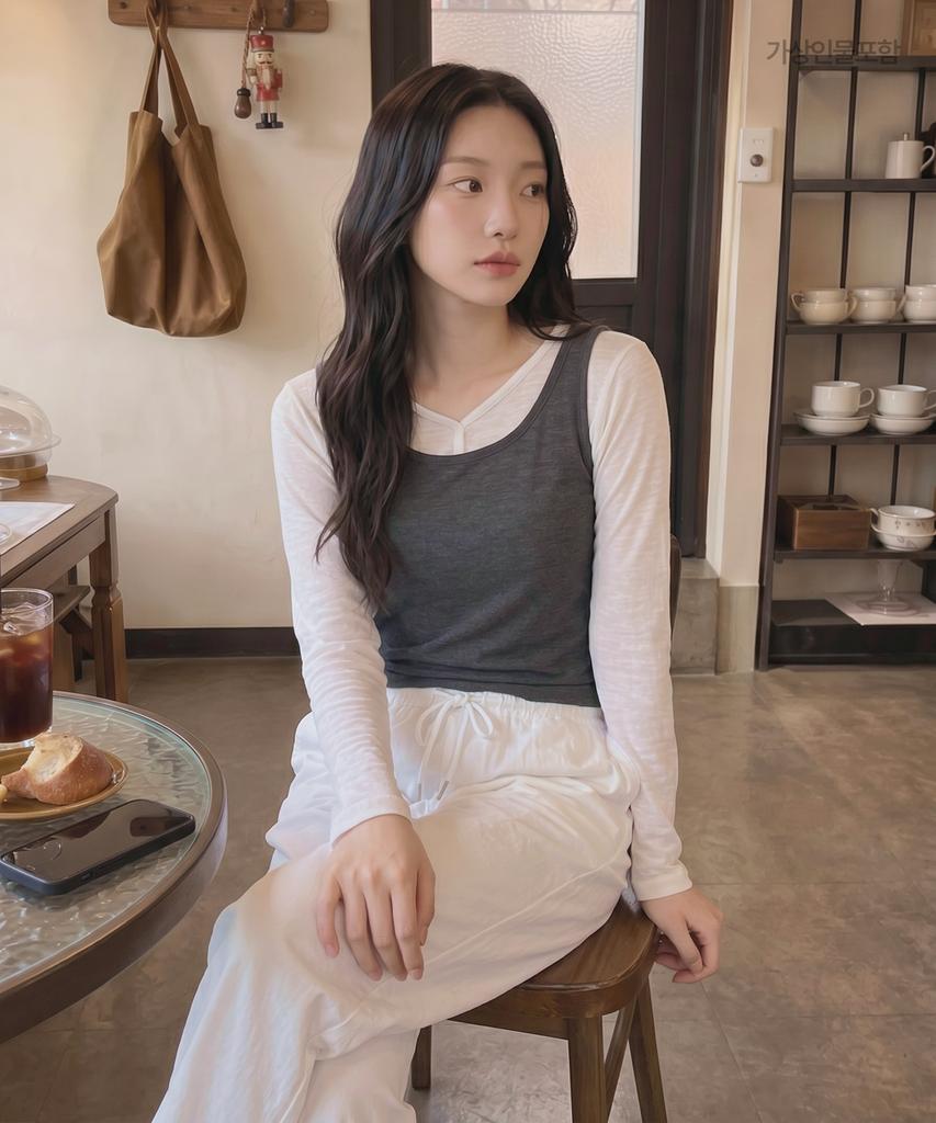 ROEM Layered Long Sleeve T-Shirt Rmlwg24Rt1