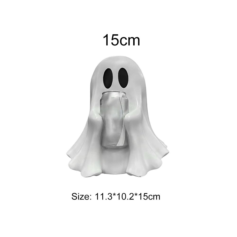 Halloween Ghost Can Holder Spooky Resin Drink Holder Ghost Beverage Holder for Halloween Home Party Outdoor Bar Decoration