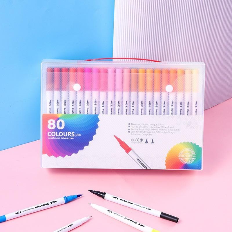 Watercolor Pens - 12-color, 24-color, 36-color Water-soluble Soft-head Pens, Children's Doodling and Painting Art Double-head Watercolor Pens