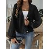 Women Casual Short V Neck Button Cardigan Knit Sweater Outerwear