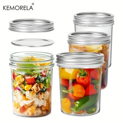 Mason Jars 350ML With Lids 4PCS Pint Mason Jars with Seal Bands Glass Canning Jars for Honey Jam Jelly Coffee Salad