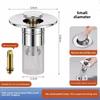 Washbasin Leakage Plug, Bouncing Core, Washbasin Sink Drain, Hair Filter, Anti-odor, Universal Press Type