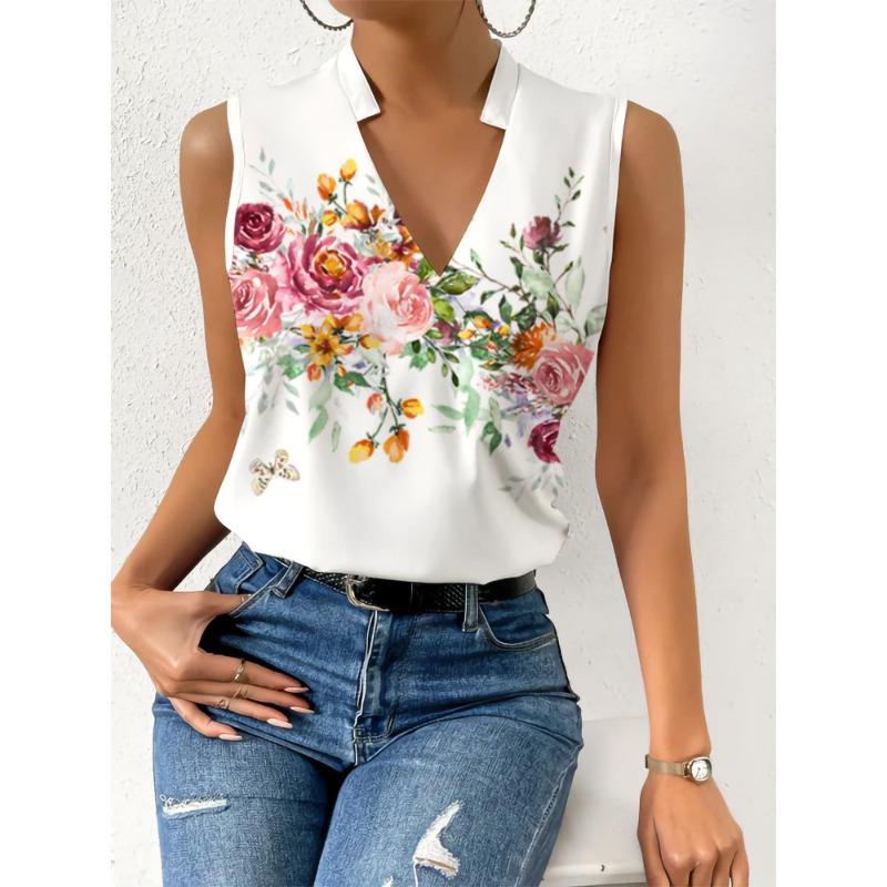 JPNTKY Women s Fashion Casual  Sleeveless V Neck Blouses & Shirts S