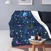 Coperta in Flanella a Stelle Blu e Bianche Coperta per Aria Condizionata per Tutte le Stagioni Divano Salotto Misura King Queen