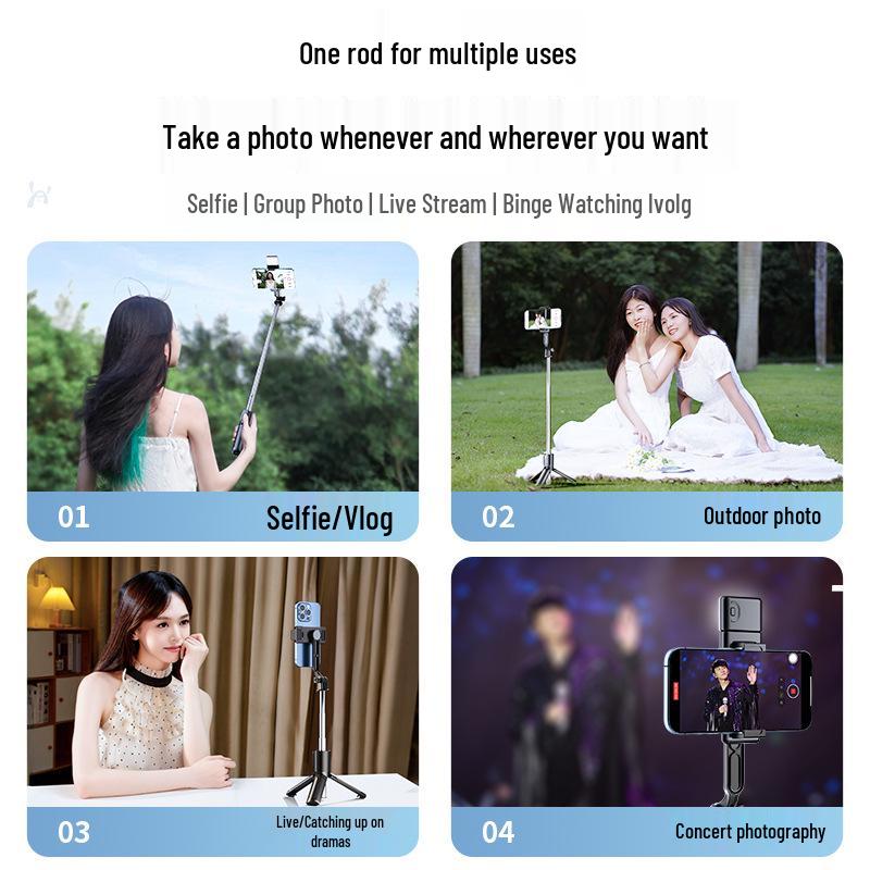 Portable Outdoor Selfie Stick Tripod: Telescopic Handheld Phone Holder for Photography