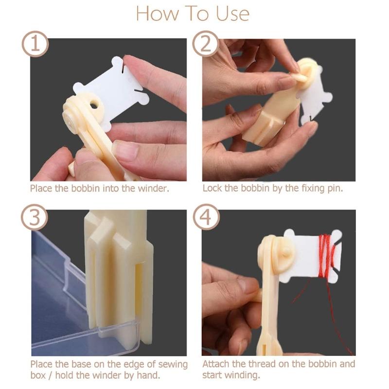 String Winder Thread Card Embroidery Plastic Thread Bobbins Floss for Manual Storage Holder Winding Stitches Wound