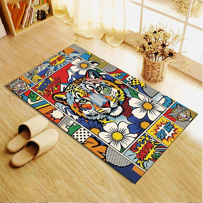 2025 New Snow Leopard Animal Carpet Rug for Living Room Bedroom Home Sofa Decoration,Kids play Non-slip Floor Mat111