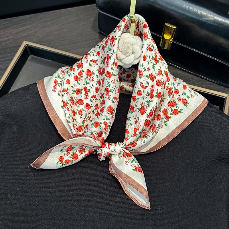 100% Natural Silk Scarf Women Luxury High Quality Headband Square Foulard Female Neckerchief Shawl Wraps Hijab Bandana Scarves