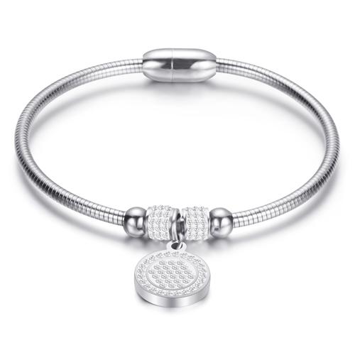 Women's Crystal Bead Bracelet Snake Chain Strap Pendant Stainless Steel Bracelet Women's Wedding Jewelry