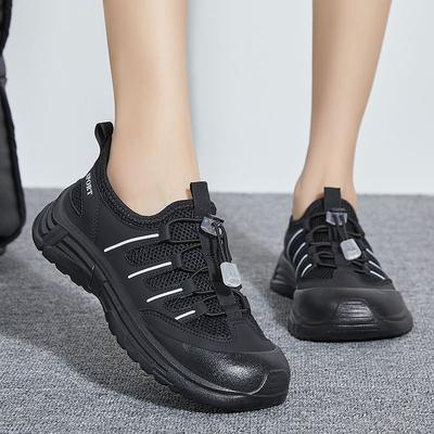Shoes Women's Spring New Mesh Breathable Hollow Single Shoes Casual Versatile Sports Shoes Thick-soled Outdoor Creek Shoes
