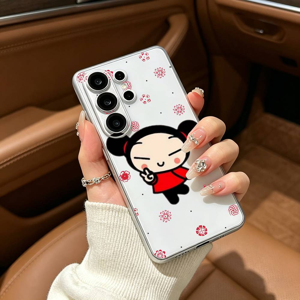 Cute cartoon P-Pucca And G-Garu-PG Clear Soft Silicone Phone Case forSamsung S25, S24, S21, S22, S23, S30, Ultra, S20, Plus