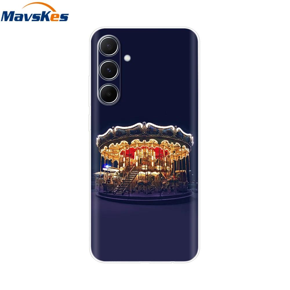 For Samsung Galaxy M35 M55 Case Cute Flower Soft Silicone Back Cover for Coque Samsung M 55 M 35 5G Phone Cover Fundas Shells