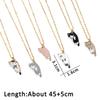 Cute Cats Pendant Necklaces for Girl Cartoon Animal Kitten Golden Alloy Chain with Lobster Clasp Fashion Jewelry Gifts for Women