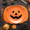 6 Pcs Orange Halloween Felt Pumpkin Coasters Non-Slip Halloween Decoration Cup Mats  Ghost Festival
