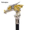 Bengala de luxo dourada e branca com cabeça de dragão, bengala decorativa fashion, bastão de caminhada elegante para cosplay, cavalheiro, botão de báculo 94cm