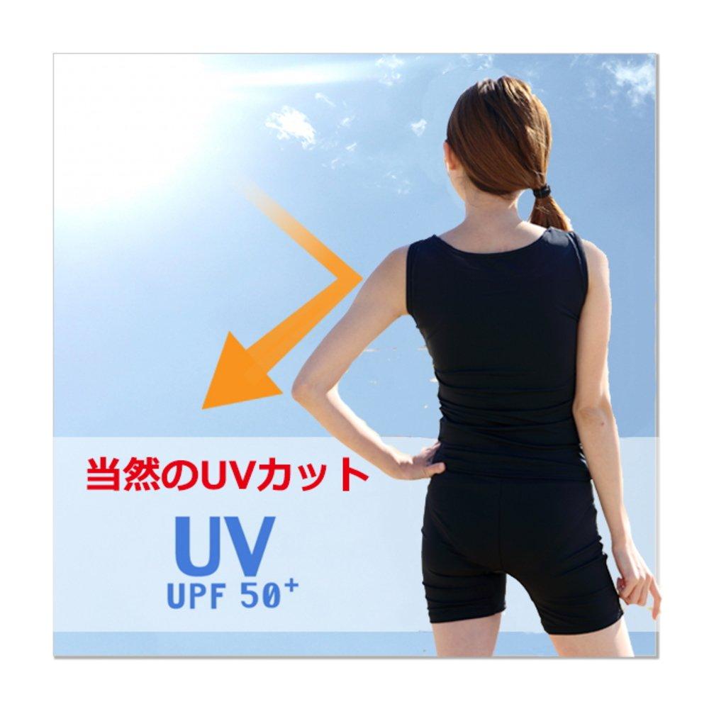 LE MODE de toi Mode de Fitness Swimsuit with Separate Goggles and Swim Cap C-go3SCMB122 (Le Toi) Women's Made-in-Japan Set, Anti-Flip (Lime, 11L)