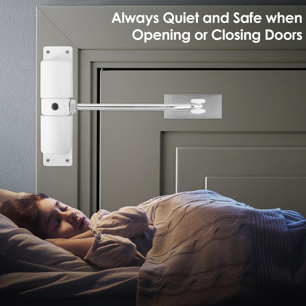 Automatic Door Closer Metal Safety Spring Door Closer Spring Adjustable Closer Durable Convert Hinged Door to Self-Closing Door