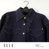ELLE Elegant Color Block Shirt Dress