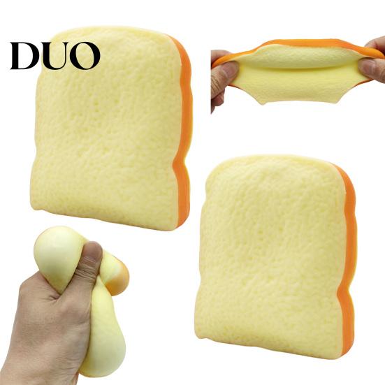 Portable Stress Toy 1/2Pcs Simulated Toast Relief Toy, Sliced Bread Squeeze Sensory Soft Stretchy Fake Food Fidget for Kids Teens Adults Hand
