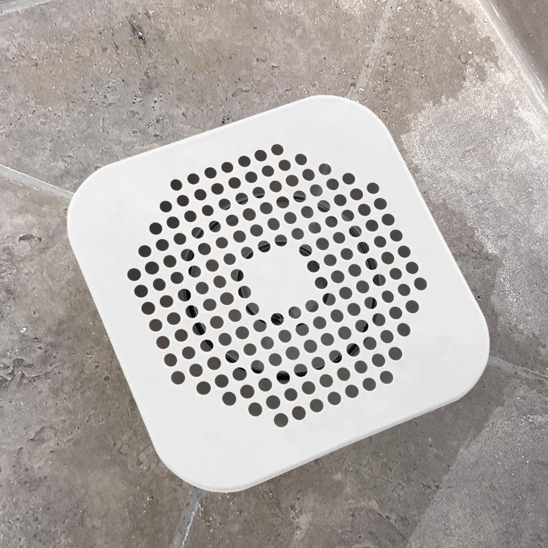 Square Silicone Floor Drain, Sewer Hair Prevention Blocking Floor Drain Cover, Bathroom Toilet Drainage Outlet Floor Drain Pad, Filter Net