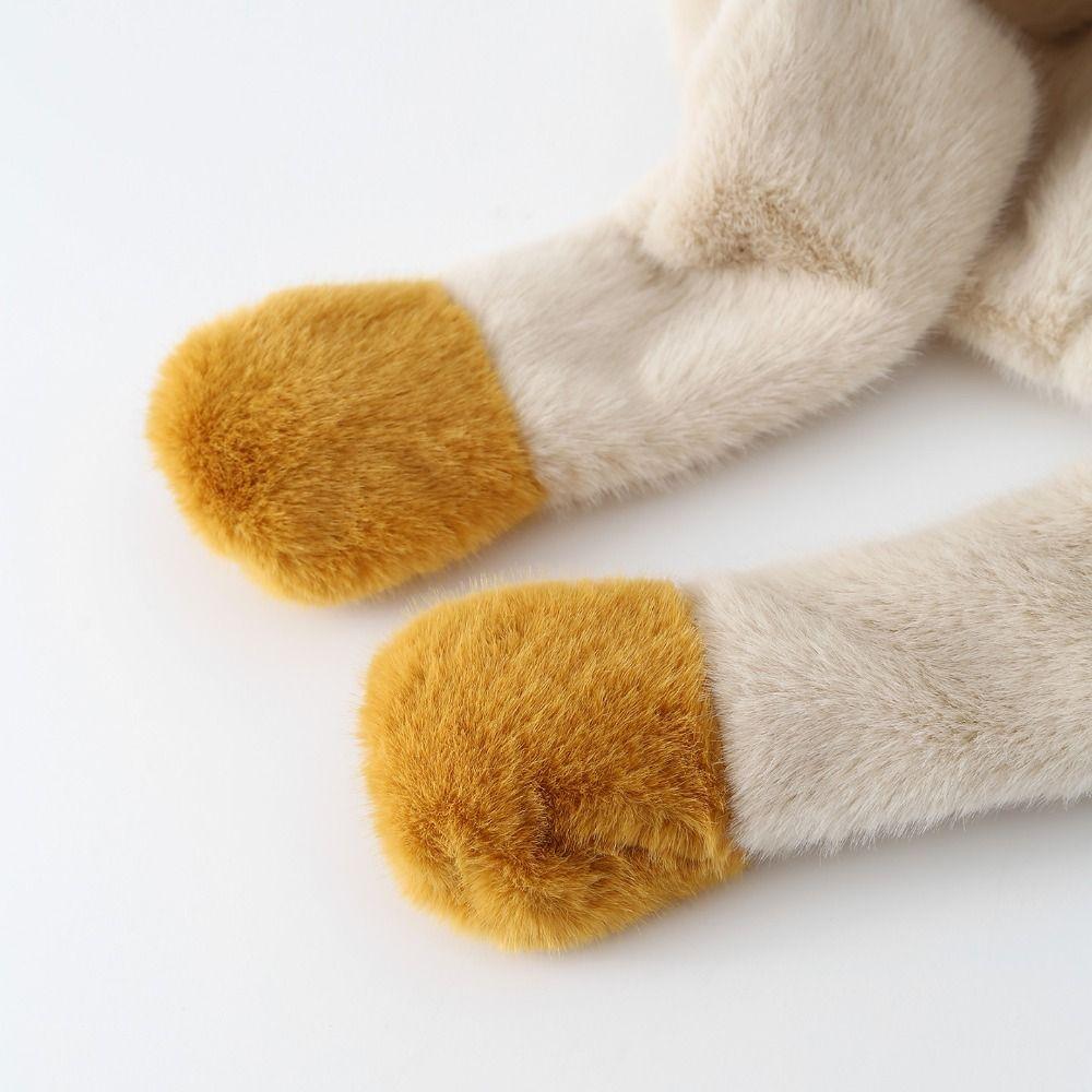 Solid Color Penguin Ear Moving Hat Fluffy Children Plush Pullover Cap  Outdoor Sport