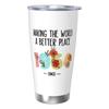 20 Oz Stainless Steel Tumbler Insulated Thermos Double-sided Print Travel Coffee Mug with Lid for Home Office Or Car