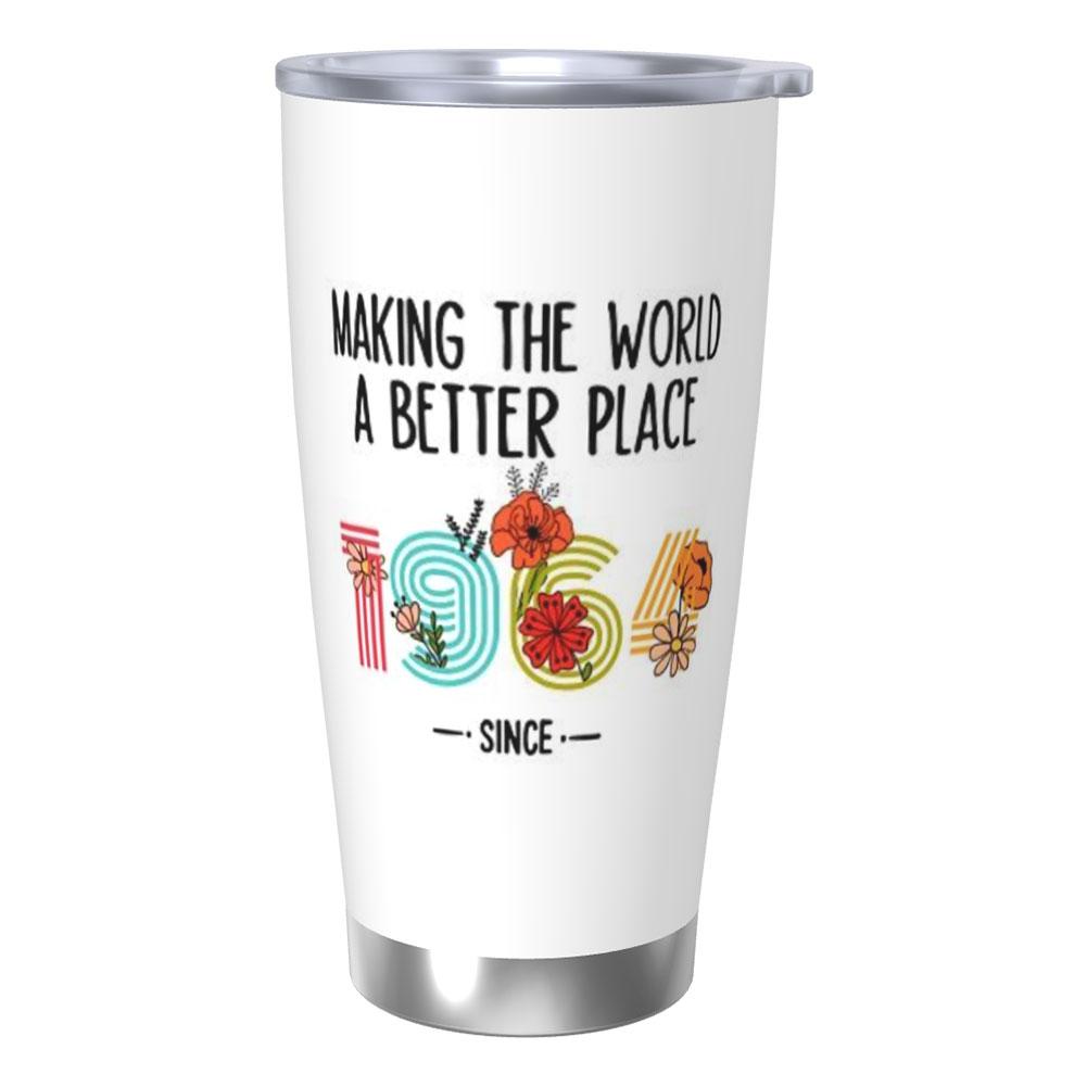 20 Oz Stainless Steel Tumbler Insulated Thermos Double-sided Print Travel Coffee Mug with Lid for Home Office Or Car