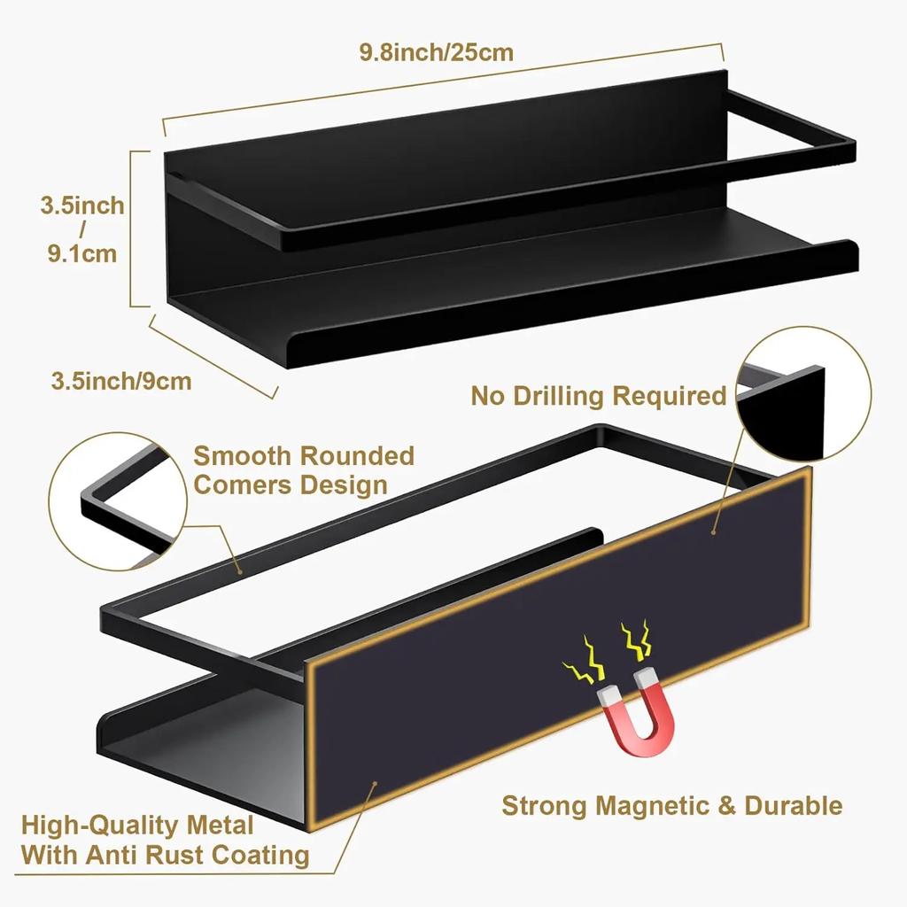 Magnetisches Kühlschrankregal, Wandregal, Eisen-Lagerregal, Küche und Bad, multifunktionales Organizer-Lagerregal