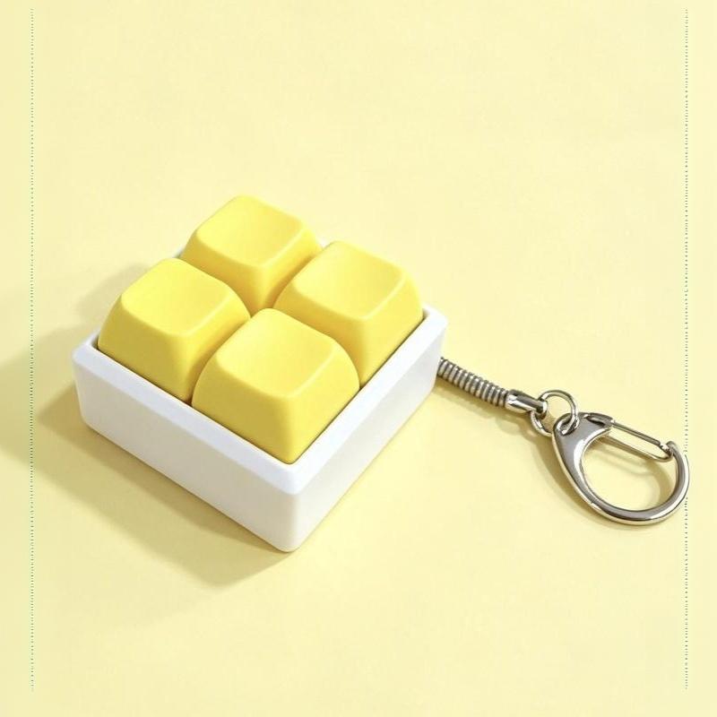 Mini 4 Keys Mechanical Keyboard Fidget Keychain Satisfying Click Sound Unique Gift for Keyboard Enthusiasts Friends