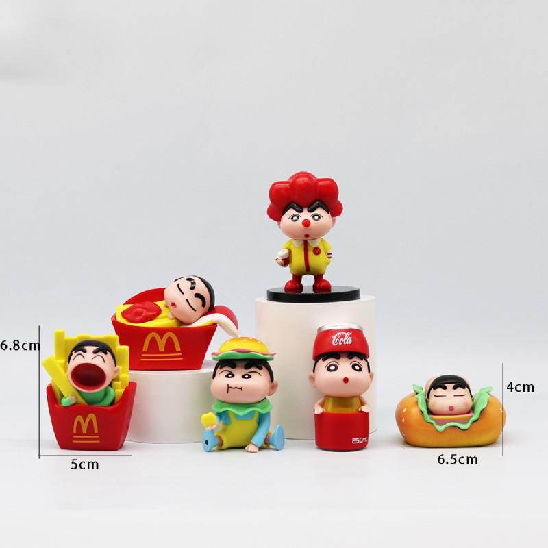 

Очаровательный набор-сюрприз Crayon Shin-chan, включающий шесть уникальных ПВХ-фигурок в тематике McDonald s